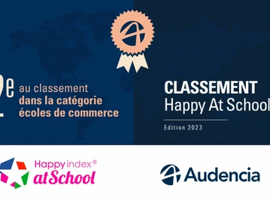 Classement HappyAtSchool® 2023 : Audencia, 2e meilleure école de commerce en France
