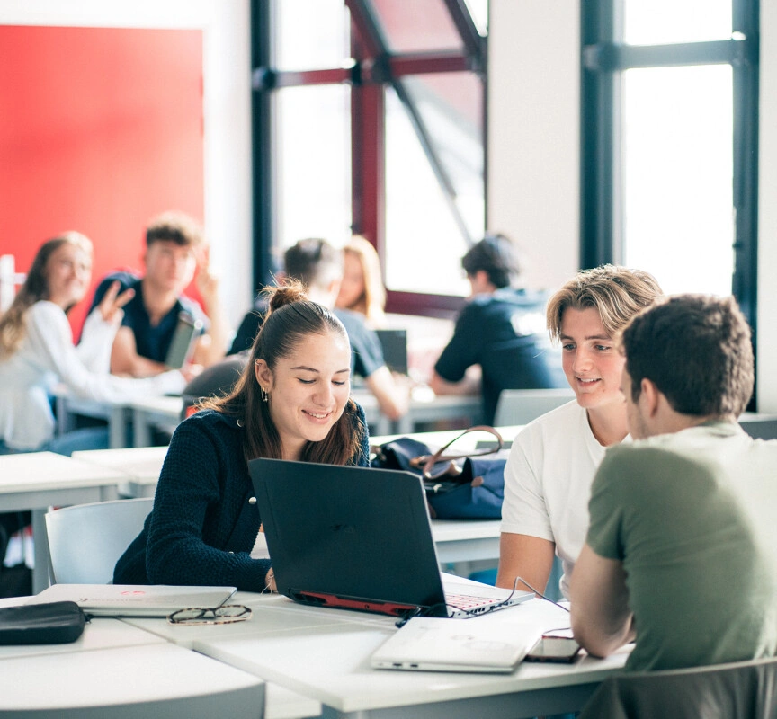 Groupe d'étudiants travaillant ensemble