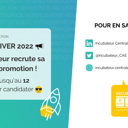 Ouverture des candidatures pour intégrer l'incubateur CAE