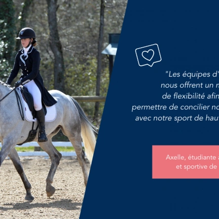 Axelle, étudiante à Audencia Bachelor et cavalière de haut niveau
