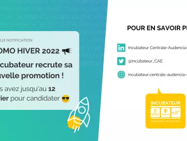 Ouverture des candidatures pour intégrer l'incubateur CAE