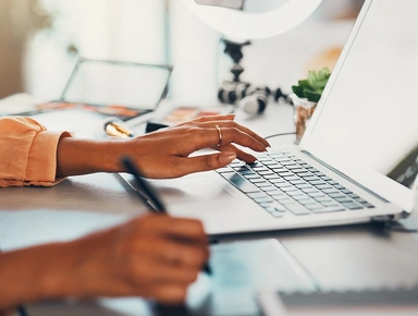A person working on a computer
