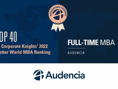 Classement Better World MBA :  Audencia 2e meilleur programme français, et 37e au monde
