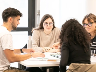 Un groupe d'étudiant travaillant sur le thème du climat