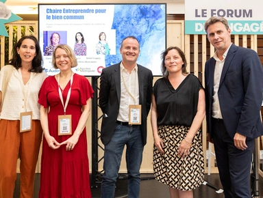 Les représentants de Nantes Métropole et Audencia lancent la chaire Entreprendre pour le bien commun
