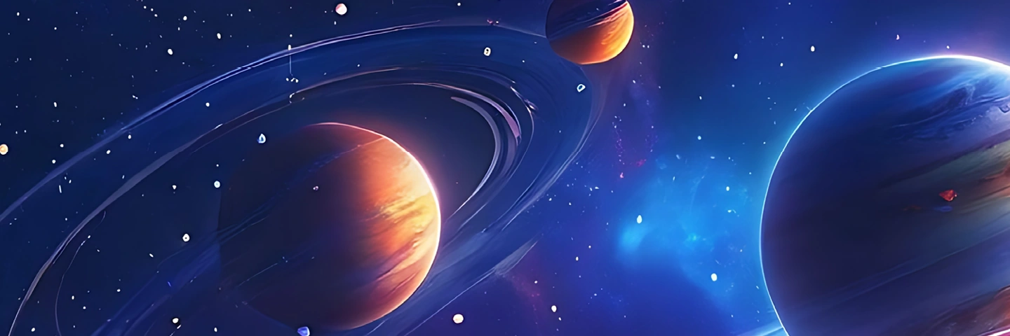 Trois planètes dans l'espace