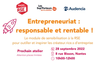 Atelier "Entrepreneuriat : responsable et rentable"
