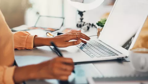 A person working on a computer