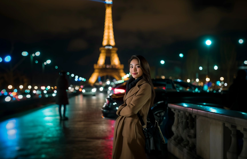 Une étudiante de nuit à Paris
