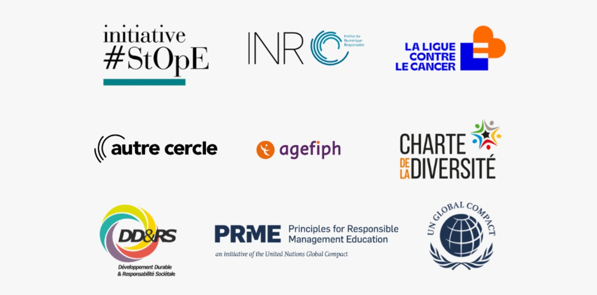 Logos des partenaires d'Audencia dans le secteur DD&RS