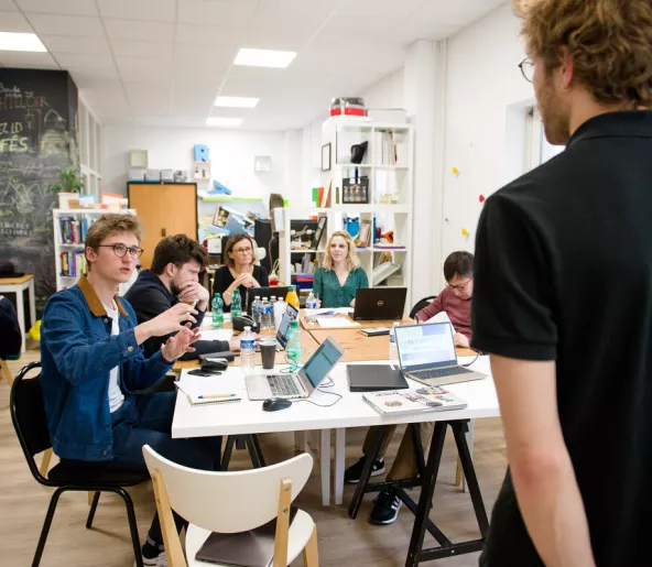 A group at work in a classroom