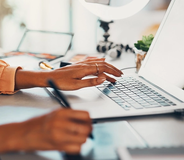 A person working on a computer