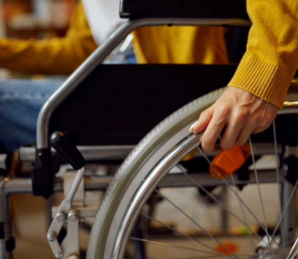 Student in wheelchair