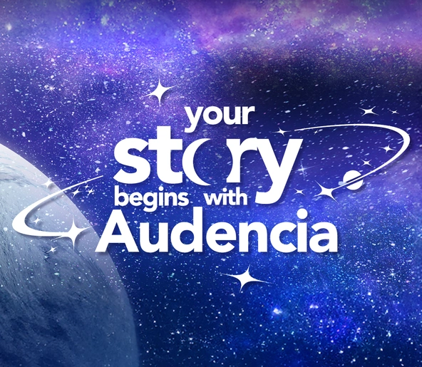 Your Story Begins with Audencia sur fond étoilé